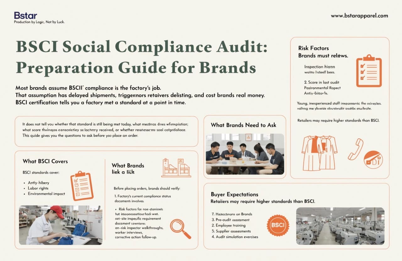 BSCI audit preparation guide for brands sourcing from garment factories