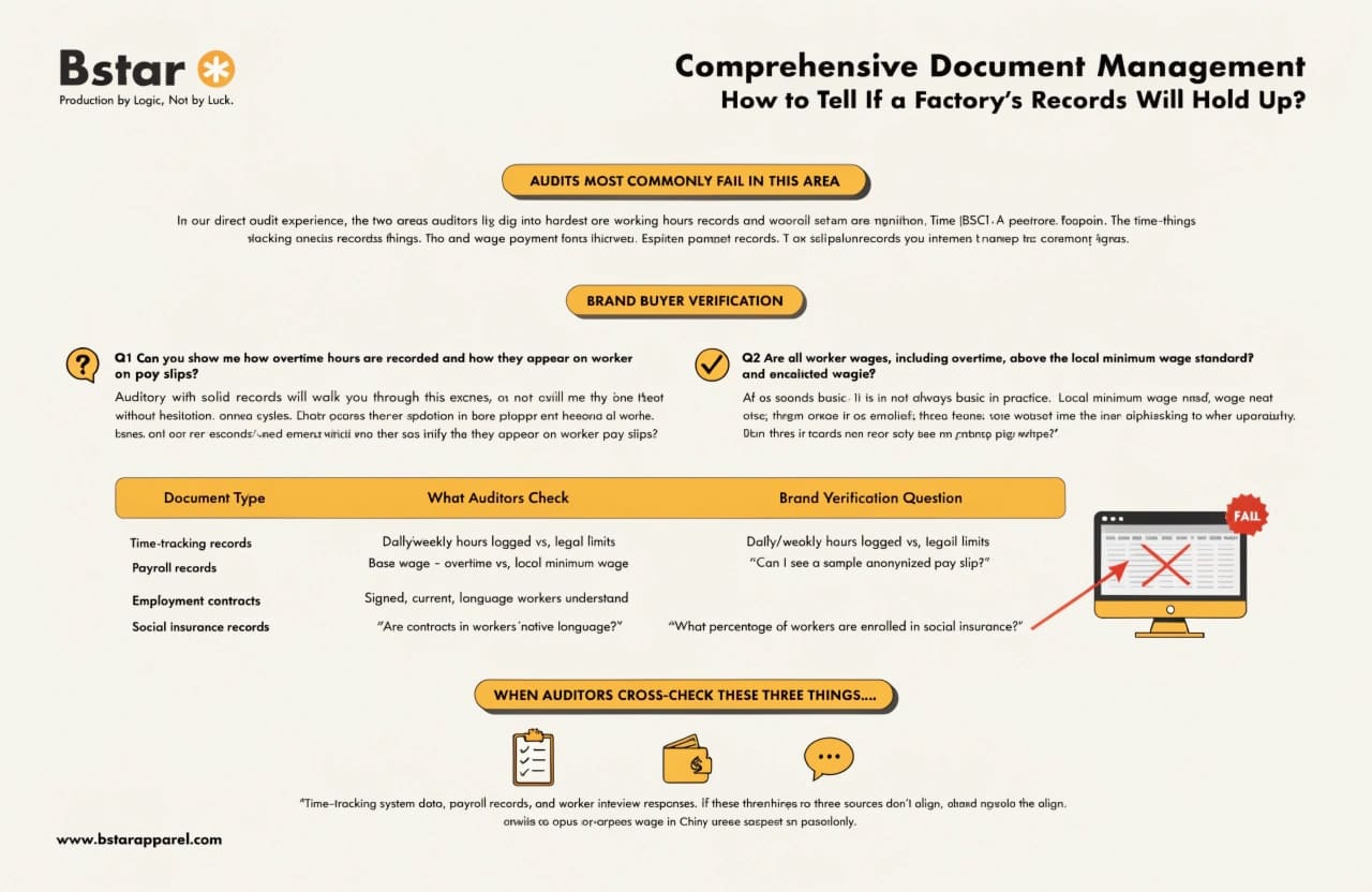 Document management for BSCI audits payroll and working hours records