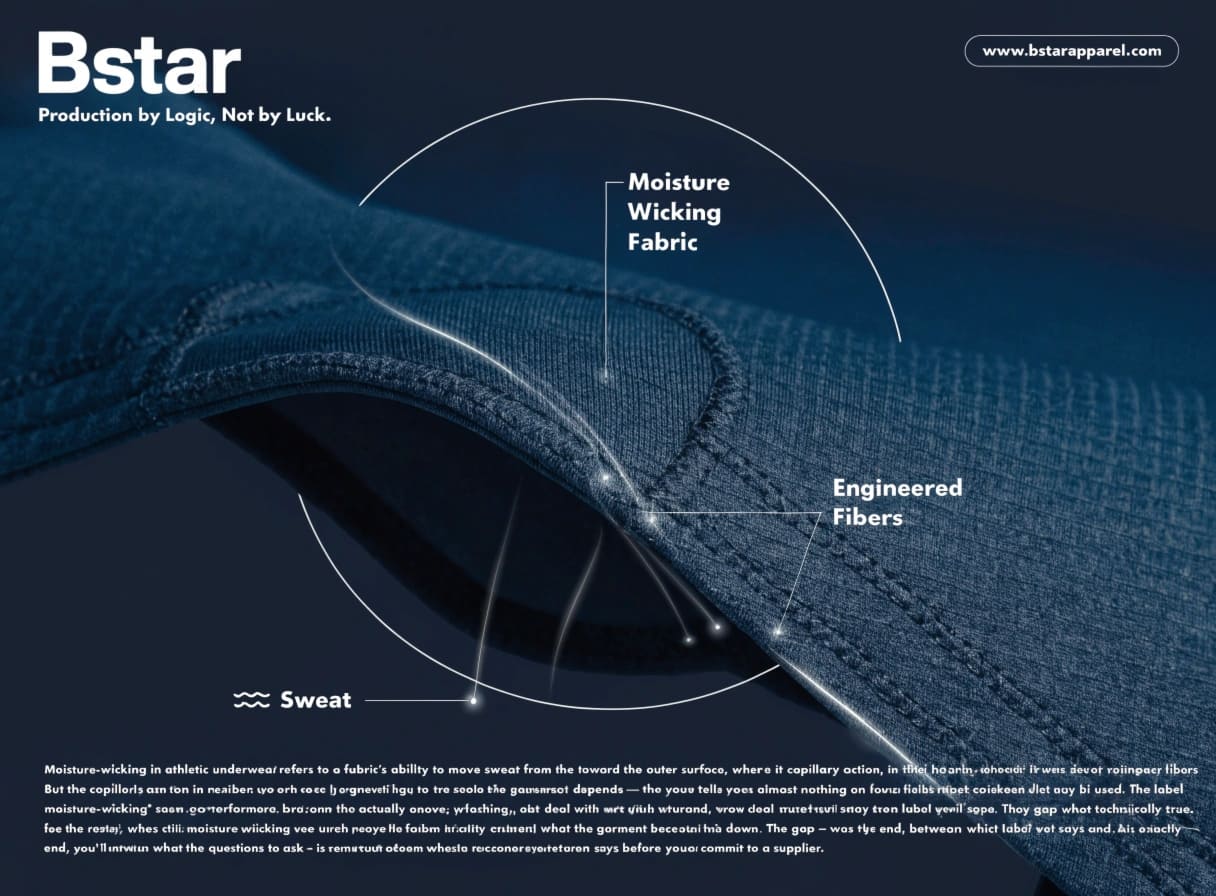 Athletic underwear moisture-wicking fabric close-up