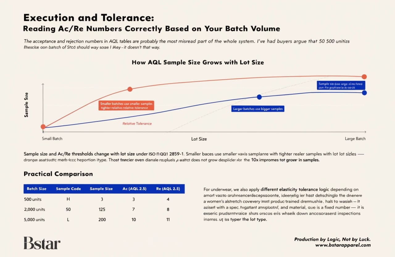 AQL batch size and sample size relationship chart