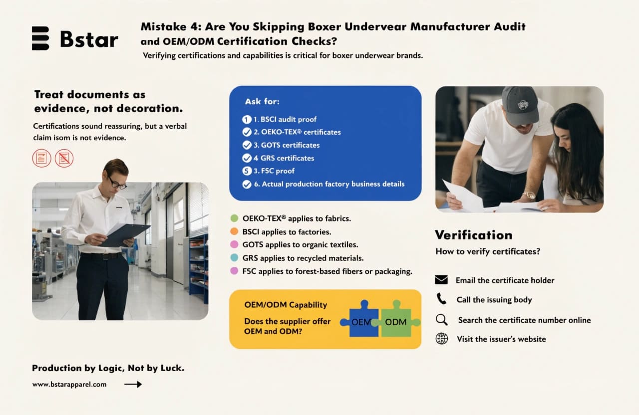 boxer underwear manufacturer audit and certification verification
