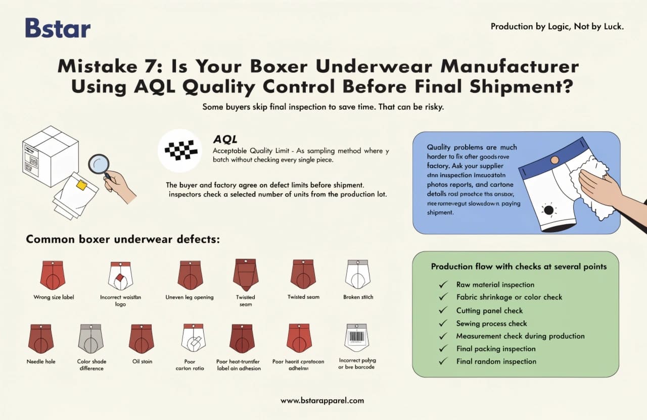 boxer underwear manufacturer AQL quality control before shipment