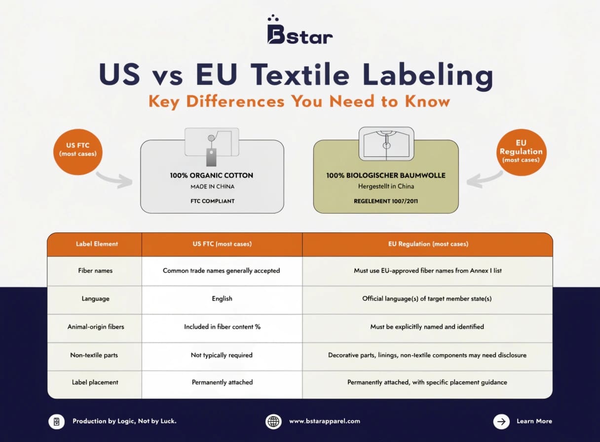 EU textile regulation label requirements fiber names language compliance