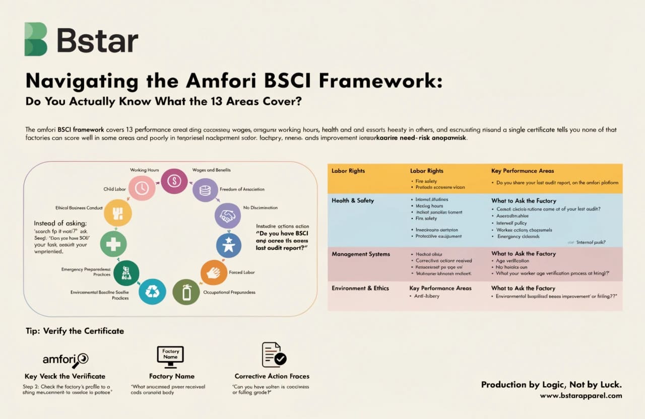 Amfori BSCI 13 performance areas overview for brand sourcing teams