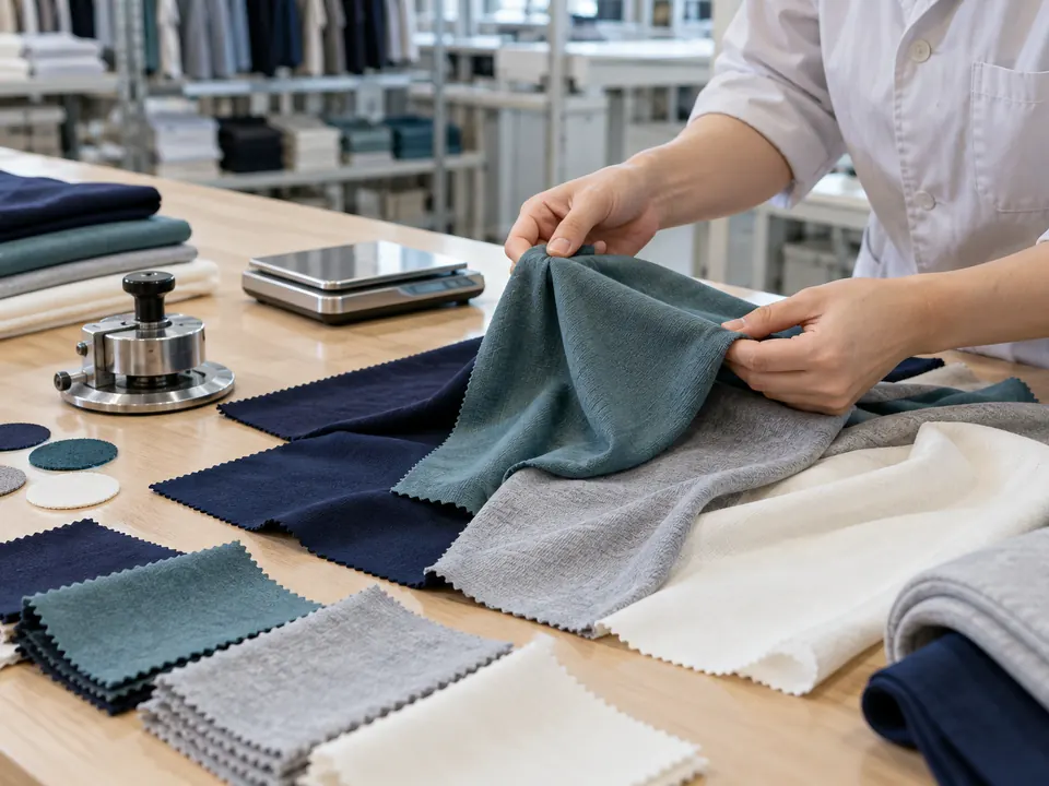 AI-generated placeholder showing fabric selection and review