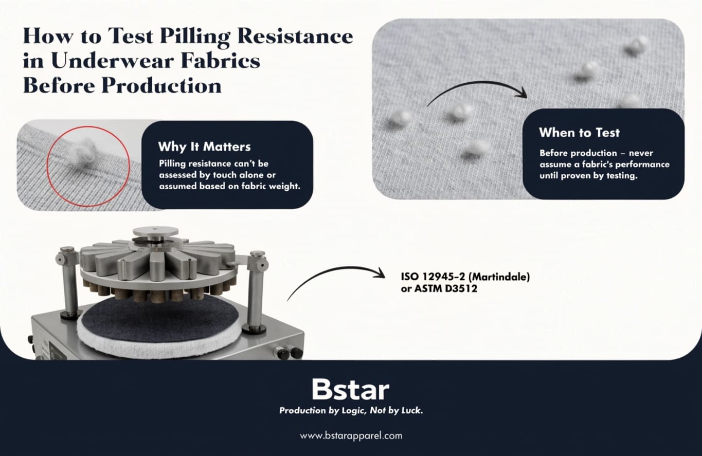 Pilling resistance test for an underwear fabric sample