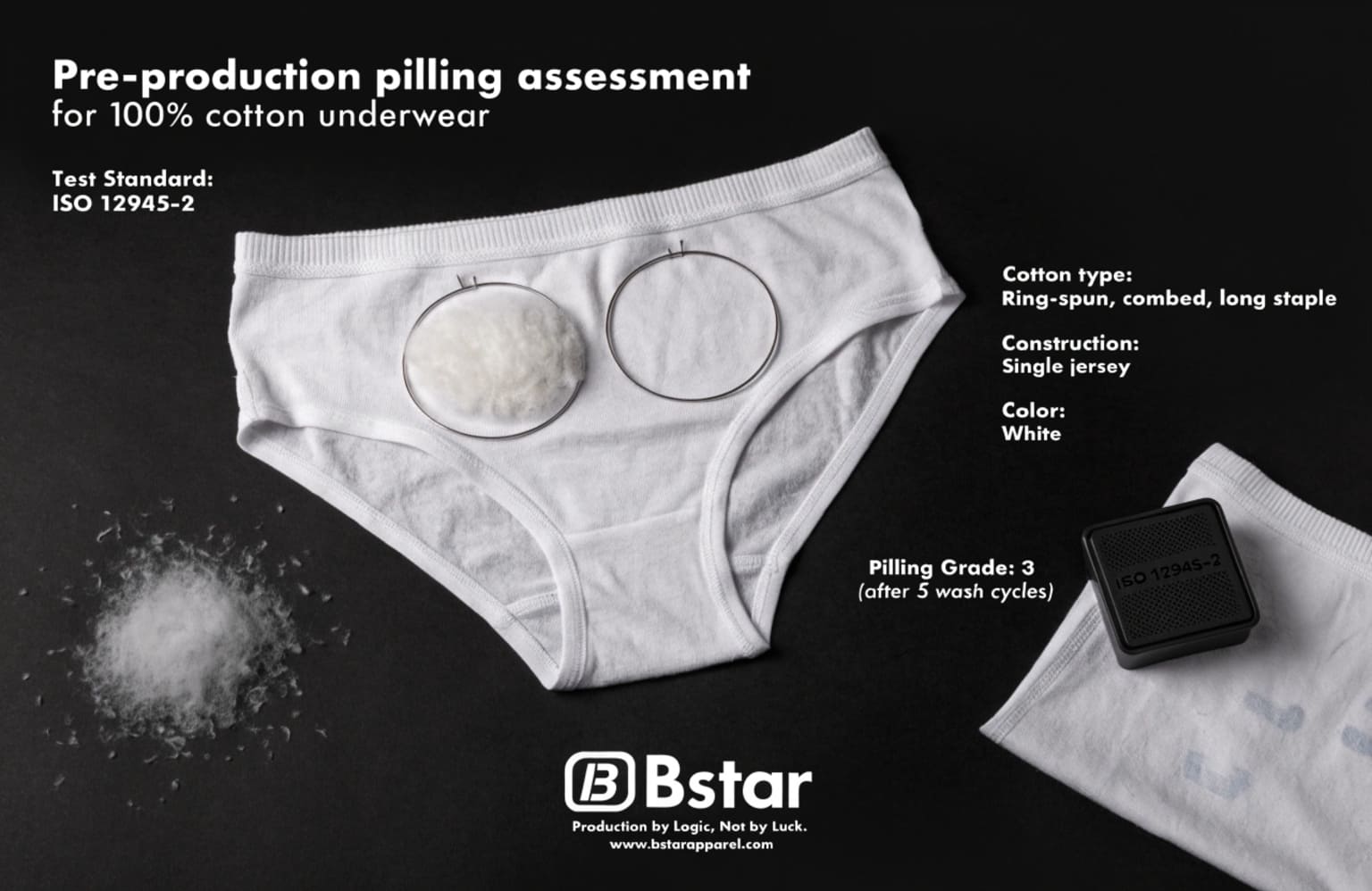 100% cotton underwear fabric pilling assessment